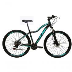 Imagem de Bicicleta Aro 29 Ksw Mwza Feminina 24v Freio A Disco Suspensão Mountain Bike Alumínio Preto-azul Tam15