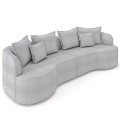 Imagem de Sofá 4 Lugares 270cm Orgânico Quito K04 Bouclê Cinza - Mpozenato