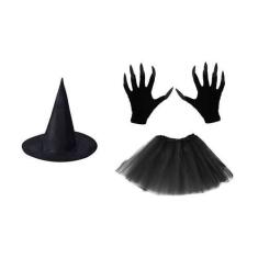 Imagem de Fantasia de bruxa adulto 3 peças halloween festas - MC PRESENTES