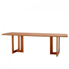 Imagem de Mesa para Sala de Jantar Patros 220cm Madeira Tampo Barril Laminado Moderna Mobília