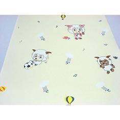 Imagem de Papel de Parede - Creme com desenhos de Ovelhas - Rolo 10m x 53cm - LMS-PPD-A5031
