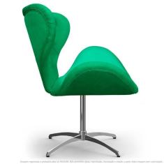 Imagem de Cadeira com Capitonê Decorativa Poltrona Egg Verde com Base Giratória