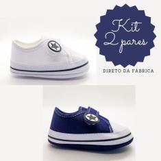 Imagem de Kit 2 Pares Tênis Infantil Unissex Com Cadarço Menino Menina - Ticos B