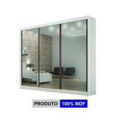 Imagem de Guarda-Roupa São Paulo 3 Portas de Correr Com 3 Espelho 2,76m Branco