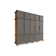 Imagem de Guarda Roupa Berlim Quarto Casal 5 Portas 12 Gavetas com Maleiro Luapa Móveis