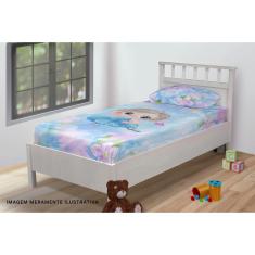 Imagem de Jogo De Lençol Solteiro 3 Peças Conjunto Bailarina Jardim Azul