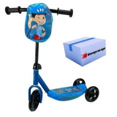 Imagem de Patinete Azul Infantil 3 Rodas Menino Mochila Masculino - Unitoys