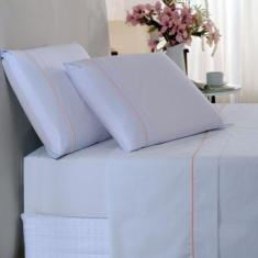 Imagem de Jogo De Cama Queen Flora Branco Casaborda 4 Peças