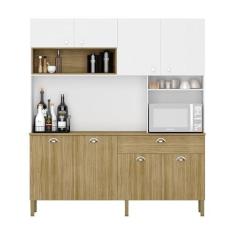 Imagem de Armário de Cozinha Compacta 8 Portas e 1 Gaveta 182cm Seul Freijó/Supremo - Pallazio