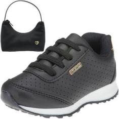 Imagem de Tênis Infantil Feminino Elástico Jogger com Bolsinha Preto - Club Happy 20.015-Feminino