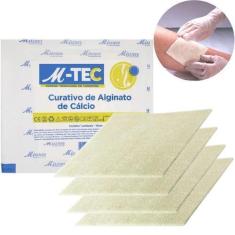 Imagem de Kit 4 Placas Alginato Calcio Sodio Tratar Feridas Pele - M-tec Missner