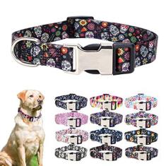 Imagem de Linda coleira para cães PP pequenos, médios e grandes, coleira para animais de estimação de nylon macio, estampa 3D, estampas multicoloridas, coleiras ajustáveis para cães, meninas, meninos,