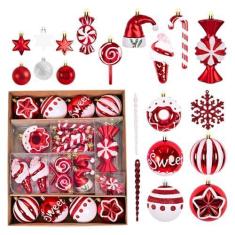 Imagem de Enfeites fofos para árvores de Natal, enfeites decorativos de Natal - Bolas decorativas de Natal dos desenhos animados - Enfeites de parede festivos 78X, decoração de casa engraçada para janela, porta