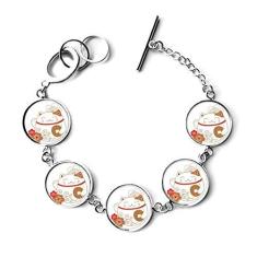 Imagem de DIYthinker Pulseira de cobre com pingente de flor de gato Lucky Fortune Japão