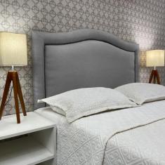 Imagem de Cabeceira Queen 160 Cama Box Provençal Diamond Cinza Linho Painel Pare