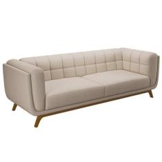 Imagem de Sofá Living Decorativo 3 Lugares 240cm Bellart M22 Linho Cru - Mpozena