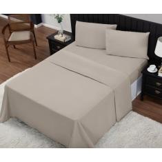 Imagem de Jogo De Cama Casal Queen 600 Fios Percal 04 Peças Com Barra, Antiácaro
