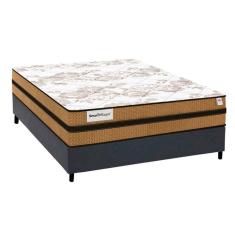 Imagem de Cama Box Casal: Colchão Molas Plumatex MasterPocket Ensacadas Smart Milano + Base CRC Courano Cinza(138x188)