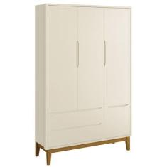 Imagem de Guarda-Roupa Retrô 3 Portas Classic New Areia Fosco com Madeira - Move