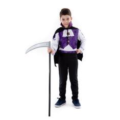 Imagem de Fantasia Vampiro Conde Dracula Com Foice Infantil Halloween - Fantasia