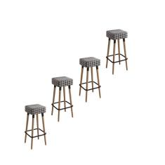 Imagem de Kit 4 Banquetas Altas Estofadas Manila 70Cm Cardan - Adz