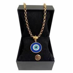 Imagem de Colar Feminino Olho Grego Elo Português Grosso 6mm Banhado
