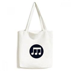Imagem de Bolsa sacola de lona  com notas musicais e bolsa de compras casual