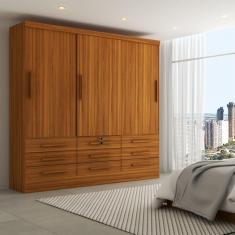 Imagem de Guarda-Roupa Casal Fortaleza 3 Portas 9 Gavetas Cinamomo - Panorama Móveis