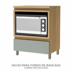 Imagem de Balcão Forno 1 Gaveta Rainha 70cm 100 Mdf