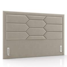 Imagem de Cabeceira Cama Box Casal King 195cm Texas P02 Veludo Bege - Mpozenato