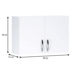 Imagem de Armário Aéreo Para Cozinha Com 2 Portas 80 Cm Estrutura Mdp - Ajl