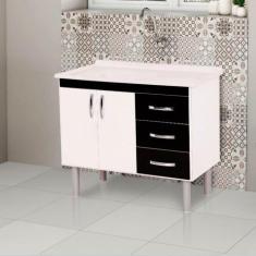 Imagem de Balcão Tóquio 2 Portas E 3 Gavetas Para Pia De 120 Cm Rorato