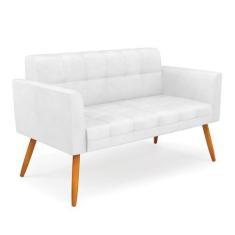 Imagem de Sofá Namoradeira Elisa Corano Pés Palito Castanho - D'rossi - Drossi