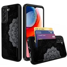 Imagem de wiaekosef Capa compatível com Galaxy S23 Plus 5G, carteira com suporte para cartão de crédito de camada dupla híbrida à prova de choque PC + capa de TPU para Samsung Galaxy S23 Plus 6,6 polegadas
