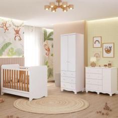 Imagem de Quarto Bebê Completo Berço Americano  Ben 3 Em 1 Guarda Roupas 2 Porta