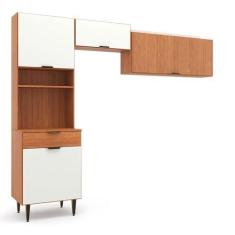 Imagem de Cozinha Compacta 4 Portas 1 Gaveta Vittoria Freijó/Off-White