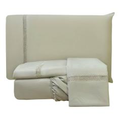 Imagem de Jogo Lençol Queen Lenny Guipir 4 pçs Bege