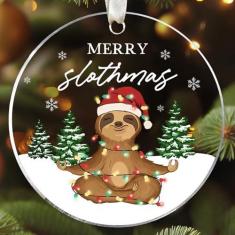 Imagem de Ornamento de preguiça - Enfeites de Natal de preguiça, ornamentos de preguiça para árvore de Natal, ornamentos de preguiça animal - presentes de preguiça para mulheres, presentes para amantes de