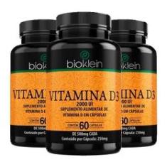 Imagem de Kit 3 Vitamina D3 2000 UI - 60 Cápsulas - Bioklein