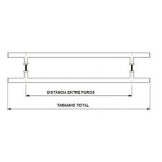 Imagem de Puxador Barra Chata Inox Para Porta De Madeira Vidro 50 Cm