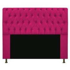 Imagem de Cabeceira Estofada Lady 160 cm Queen Size Com Capitonê Suede Pink - Doce Sonho Móveis