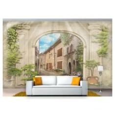 Imagem de Papel De Parede Paisagem Digital Rua Européia Dah03