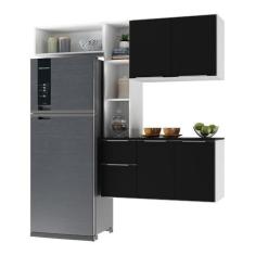 Imagem de Armário de Cozinha Compacta com Balcão Sofia Multimóveis V2005 Branco/preto