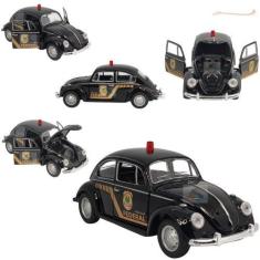 Imagem de Carrinho De Ferro Fusca Policia Federal Miniatura Coleção - Str Store