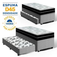 Imagem de Cama Box com Colchão de Espuma D45 Pillow In Anjos OrtoConfort + Auxiliar de Molas Unique Solteiro 88cm