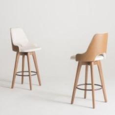 Imagem de Conjunto 3 Banquetas Lary Decorativa Giratória Linha Alta-frente Linho-costas Sintético Marrom