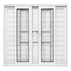 Imagem de Janela de Alumínio Branco Veneziana de Correr 6 Folhas Suprema Com Gra