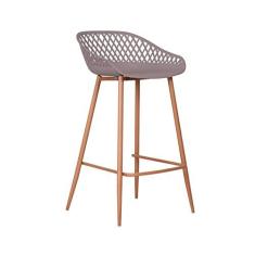 Imagem de Banqueta Polipropileno e Aço Mônaco Média Fratini Cardo Camurça