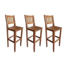 Imagem de Kit Com 3 Banquetas Madeira Maciça Mineira Para Area Externa Malbec