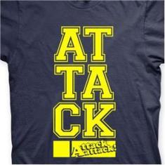 Imagem de Camiseta Attack Attack! Marinho e  em Silk 100% Algodão